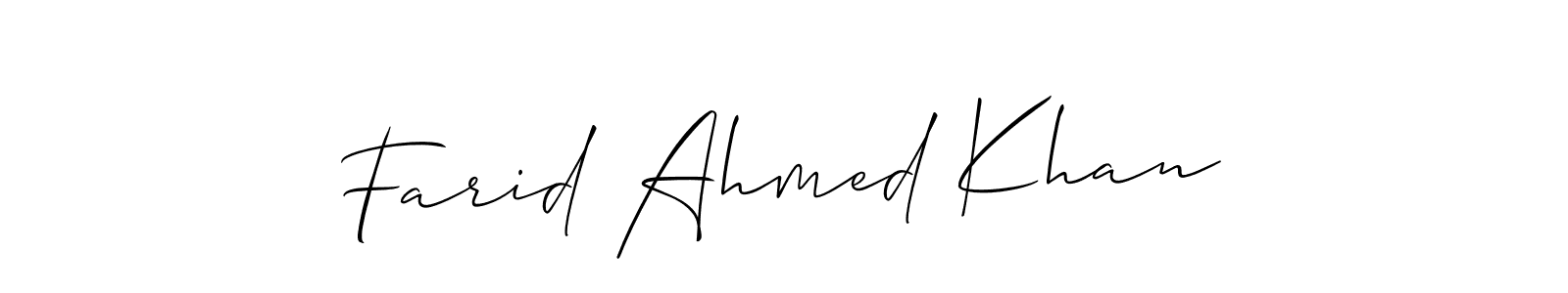 Also we have Farid Ahmed Khan name is the best signature style. Create professional handwritten signature collection using Allison_Script autograph style. Farid Ahmed Khan signature style 2 images and pictures png