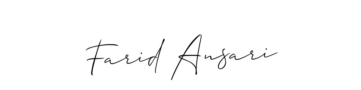 Also You can easily find your signature by using the search form. We will create Farid Ansari name handwritten signature images for you free of cost using Allison_Script sign style. Farid Ansari signature style 2 images and pictures png