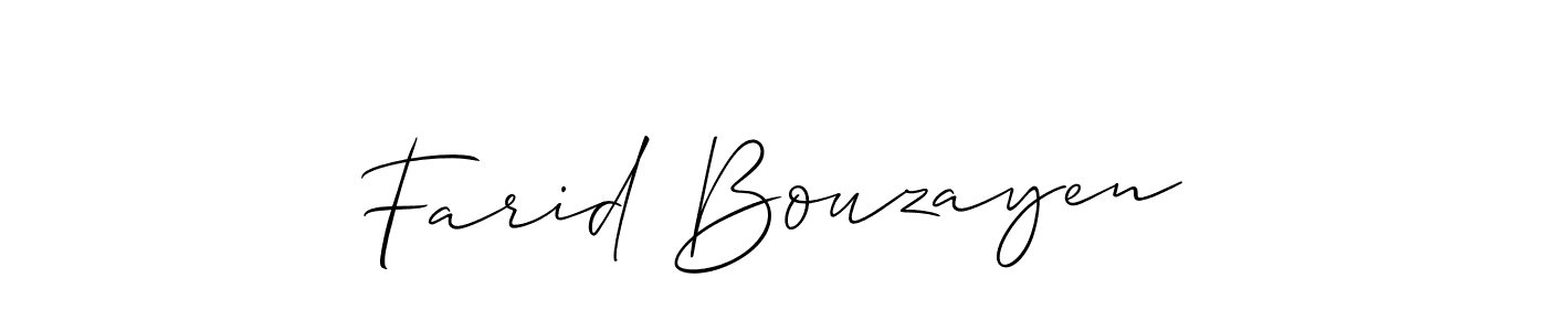 Create a beautiful signature design for name Farid Bouzayen. With this signature (Allison_Script) fonts, you can make a handwritten signature for free. Farid Bouzayen signature style 2 images and pictures png