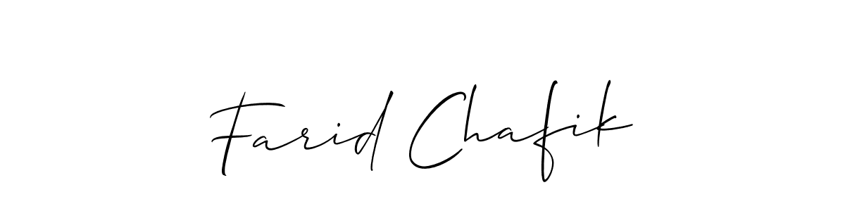 Design your own signature with our free online signature maker. With this signature software, you can create a handwritten (Allison_Script) signature for name Farid Chafik. Farid Chafik signature style 2 images and pictures png