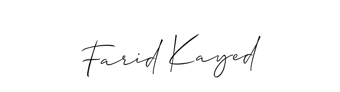 Allison_Script is a professional signature style that is perfect for those who want to add a touch of class to their signature. It is also a great choice for those who want to make their signature more unique. Get Farid Kayed name to fancy signature for free. Farid Kayed signature style 2 images and pictures png