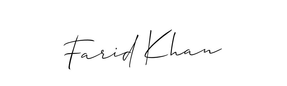 Create a beautiful signature design for name Farid Khan. With this signature (Allison_Script) fonts, you can make a handwritten signature for free. Farid Khan signature style 2 images and pictures png