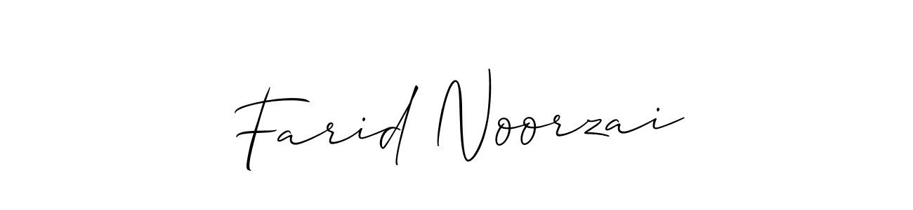Create a beautiful signature design for name Farid Noorzai. With this signature (Allison_Script) fonts, you can make a handwritten signature for free. Farid Noorzai signature style 2 images and pictures png