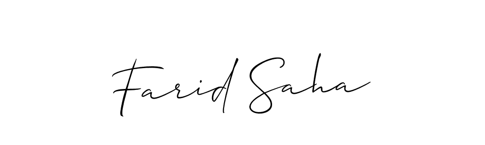 This is the best signature style for the Farid Saha name. Also you like these signature font (Allison_Script). Mix name signature. Farid Saha signature style 2 images and pictures png