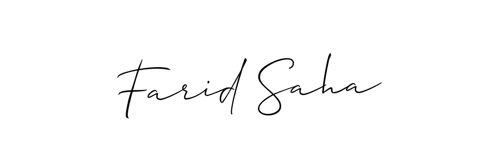 Farid Saha stylish signature style. Best Handwritten Sign (Allison_Script) for my name. Handwritten Signature Collection Ideas for my name Farid Saha. Farid Saha signature style 2 images and pictures png