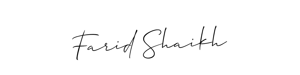 How to make Farid Shaikh name signature. Use Allison_Script style for creating short signs online. This is the latest handwritten sign. Farid Shaikh signature style 2 images and pictures png