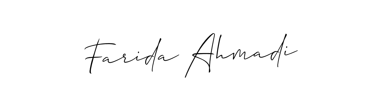 You should practise on your own different ways (Allison_Script) to write your name (Farida Ahmadi) in signature. don't let someone else do it for you. Farida Ahmadi signature style 2 images and pictures png
