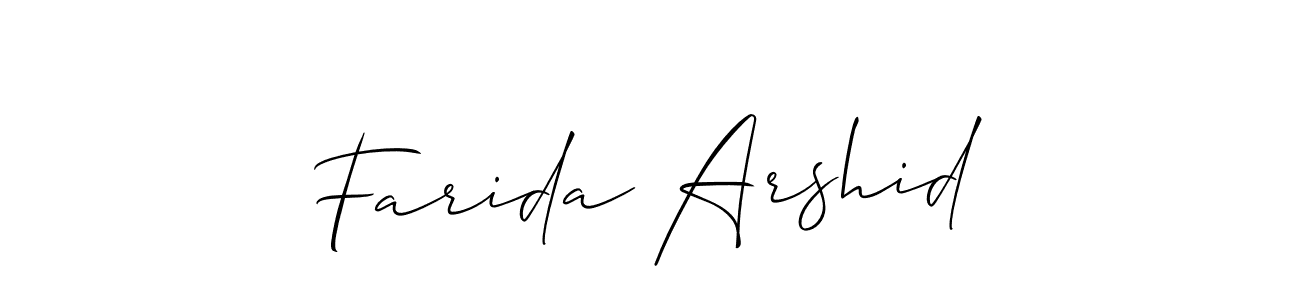 Make a beautiful signature design for name Farida Arshid. Use this online signature maker to create a handwritten signature for free. Farida Arshid signature style 2 images and pictures png