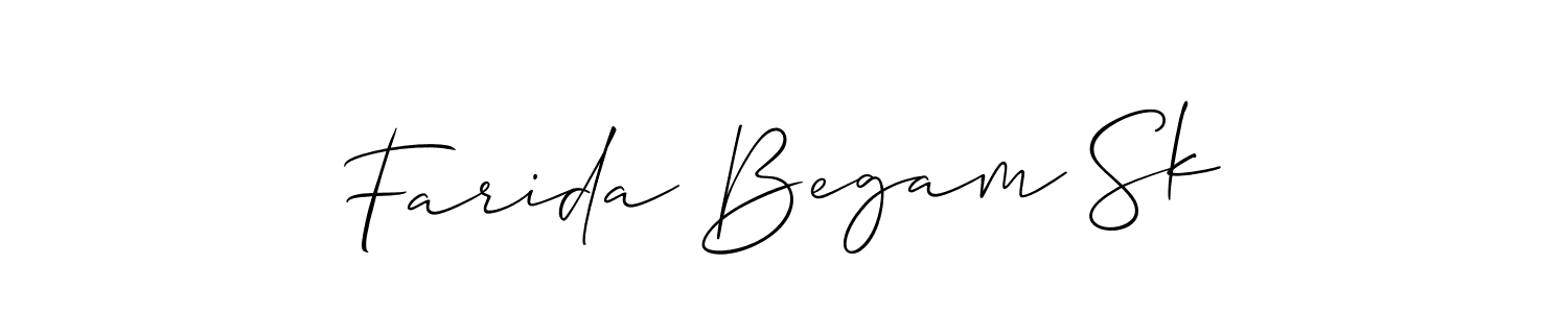 Also we have Farida Begam Sk name is the best signature style. Create professional handwritten signature collection using Allison_Script autograph style. Farida Begam Sk signature style 2 images and pictures png