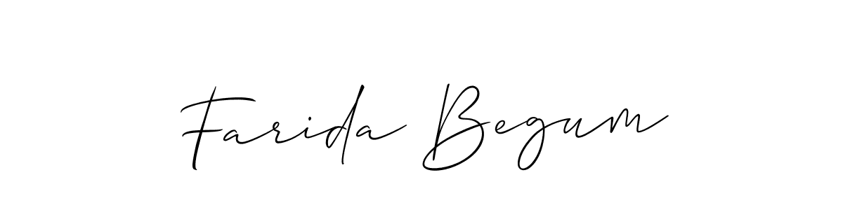 Also You can easily find your signature by using the search form. We will create Farida Begum name handwritten signature images for you free of cost using Allison_Script sign style. Farida Begum signature style 2 images and pictures png