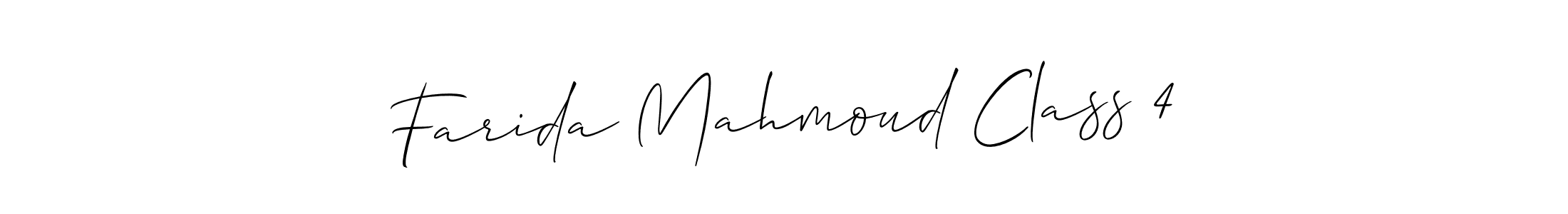 This is the best signature style for the Farida Mahmoud Class 4 name. Also you like these signature font (Allison_Script). Mix name signature. Farida Mahmoud Class 4 signature style 2 images and pictures png