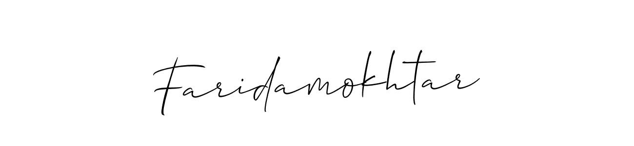 Make a beautiful signature design for name Faridamokhtar. With this signature (Allison_Script) style, you can create a handwritten signature for free. Faridamokhtar signature style 2 images and pictures png