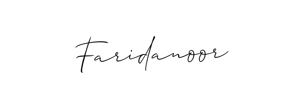 Use a signature maker to create a handwritten signature online. With this signature software, you can design (Allison_Script) your own signature for name Faridanoor. Faridanoor signature style 2 images and pictures png