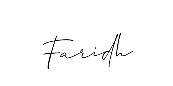 Also we have Faridh name is the best signature style. Create professional handwritten signature collection using Allison_Script autograph style. Faridh signature style 2 images and pictures png