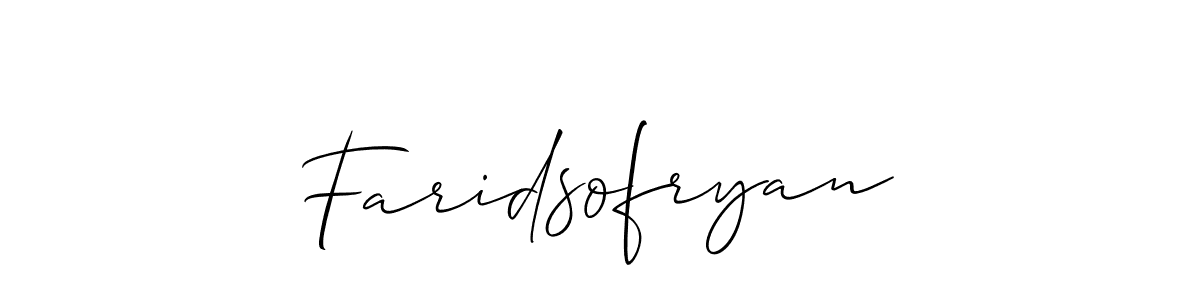 Create a beautiful signature design for name Faridsofryan. With this signature (Allison_Script) fonts, you can make a handwritten signature for free. Faridsofryan signature style 2 images and pictures png