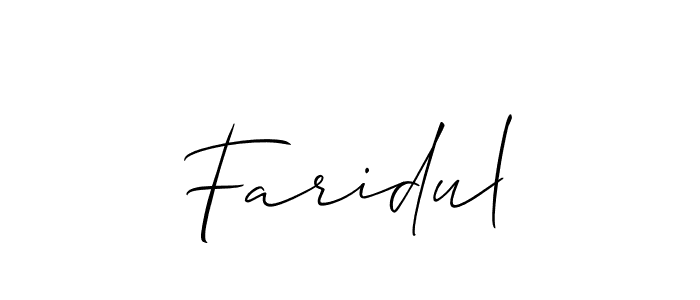 Also we have Faridul name is the best signature style. Create professional handwritten signature collection using Allison_Script autograph style. Faridul signature style 2 images and pictures png