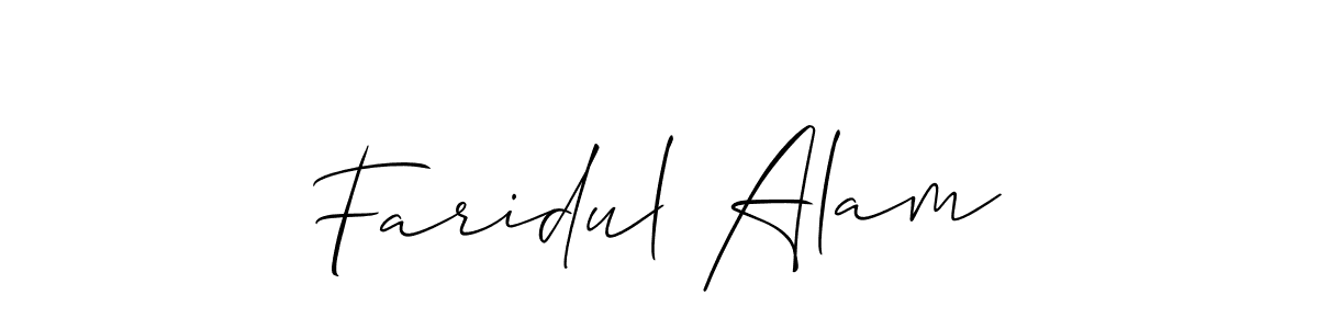 The best way (Allison_Script) to make a short signature is to pick only two or three words in your name. The name Faridul Alam include a total of six letters. For converting this name. Faridul Alam signature style 2 images and pictures png