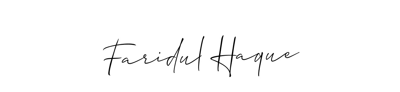 How to make Faridul Haque name signature. Use Allison_Script style for creating short signs online. This is the latest handwritten sign. Faridul Haque signature style 2 images and pictures png