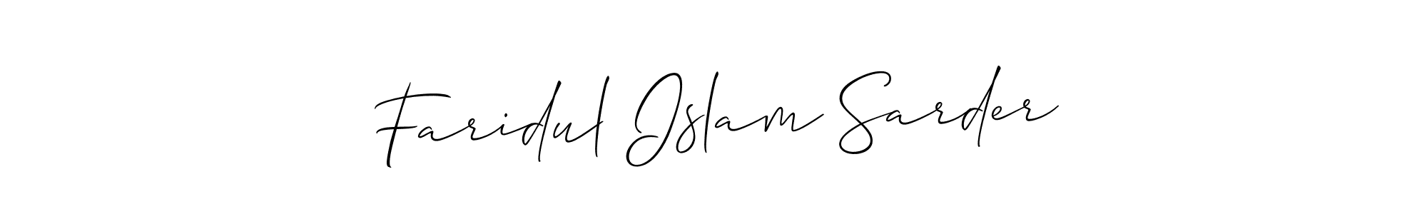 Make a beautiful signature design for name Faridul Islam Sarder. With this signature (Allison_Script) style, you can create a handwritten signature for free. Faridul Islam Sarder signature style 2 images and pictures png