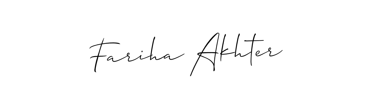 Make a beautiful signature design for name Fariha Akhter. With this signature (Allison_Script) style, you can create a handwritten signature for free. Fariha Akhter signature style 2 images and pictures png