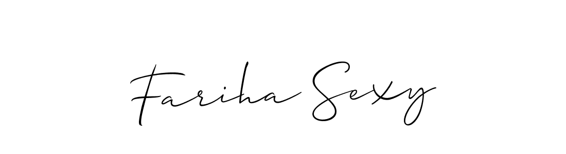 Make a beautiful signature design for name Fariha Sexy. With this signature (Allison_Script) style, you can create a handwritten signature for free. Fariha Sexy signature style 2 images and pictures png