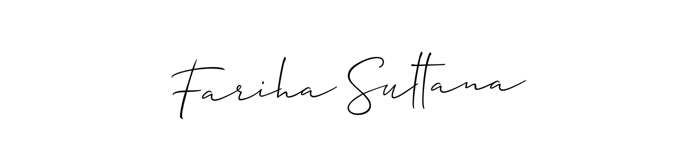 Allison_Script is a professional signature style that is perfect for those who want to add a touch of class to their signature. It is also a great choice for those who want to make their signature more unique. Get Fariha Sultana name to fancy signature for free. Fariha Sultana signature style 2 images and pictures png