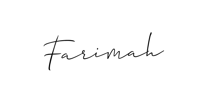 Make a beautiful signature design for name Farimah. With this signature (Allison_Script) style, you can create a handwritten signature for free. Farimah signature style 2 images and pictures png