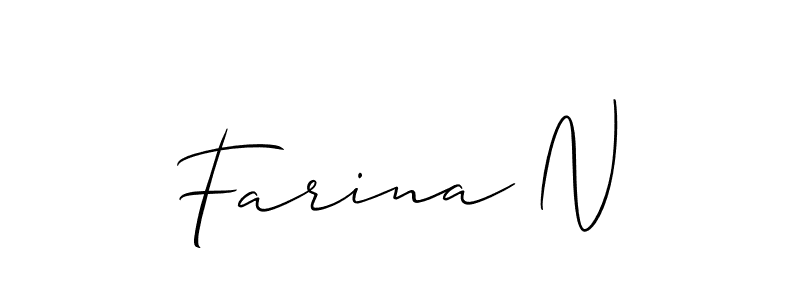 Make a beautiful signature design for name Farina N. With this signature (Allison_Script) style, you can create a handwritten signature for free. Farina N signature style 2 images and pictures png