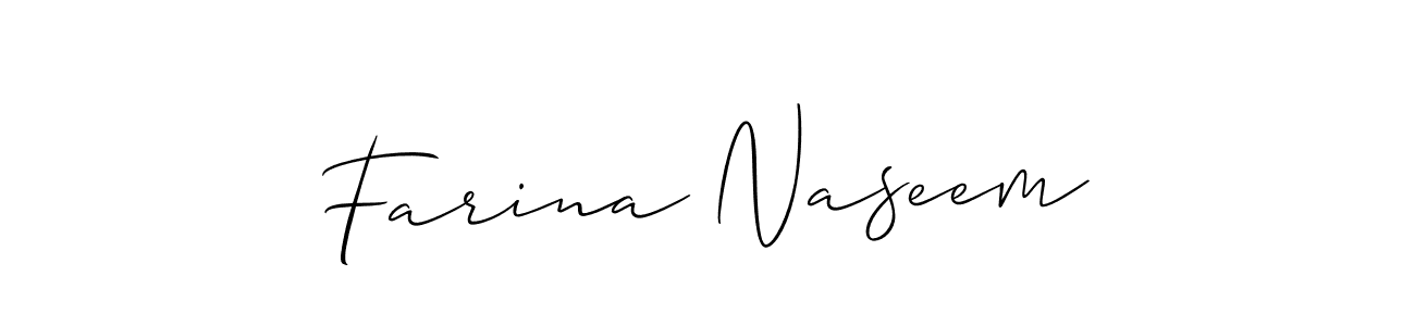 How to make Farina Naseem signature? Allison_Script is a professional autograph style. Create handwritten signature for Farina Naseem name. Farina Naseem signature style 2 images and pictures png