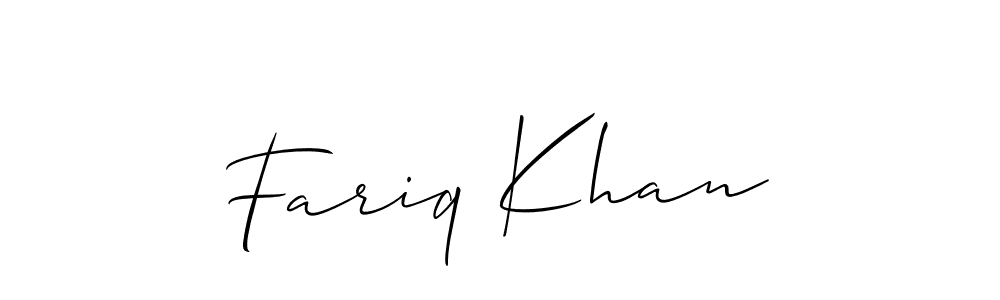 How to make Fariq Khan name signature. Use Allison_Script style for creating short signs online. This is the latest handwritten sign. Fariq Khan signature style 2 images and pictures png