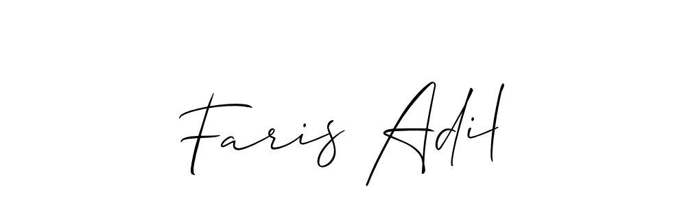 You should practise on your own different ways (Allison_Script) to write your name (Faris Adil) in signature. don't let someone else do it for you. Faris Adil signature style 2 images and pictures png