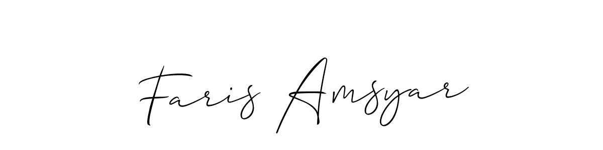 How to make Faris Amsyar signature? Allison_Script is a professional autograph style. Create handwritten signature for Faris Amsyar name. Faris Amsyar signature style 2 images and pictures png