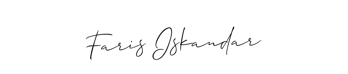 You should practise on your own different ways (Allison_Script) to write your name (Faris Iskandar) in signature. don't let someone else do it for you. Faris Iskandar signature style 2 images and pictures png