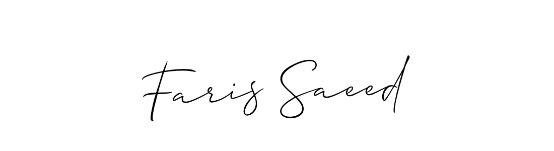 Make a beautiful signature design for name Faris Saeed. With this signature (Allison_Script) style, you can create a handwritten signature for free. Faris Saeed signature style 2 images and pictures png