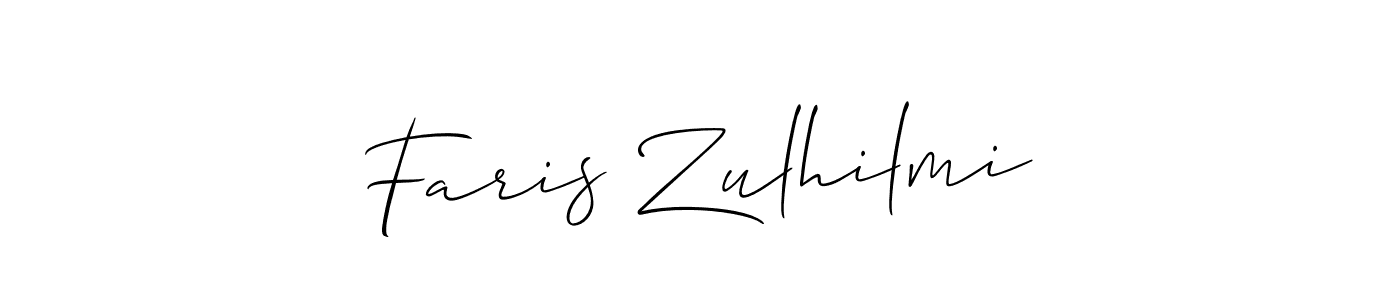 You should practise on your own different ways (Allison_Script) to write your name (Faris Zulhilmi) in signature. don't let someone else do it for you. Faris Zulhilmi signature style 2 images and pictures png