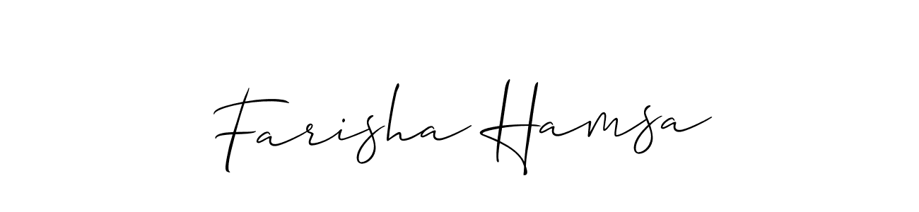 Use a signature maker to create a handwritten signature online. With this signature software, you can design (Allison_Script) your own signature for name Farisha Hamsa. Farisha Hamsa signature style 2 images and pictures png