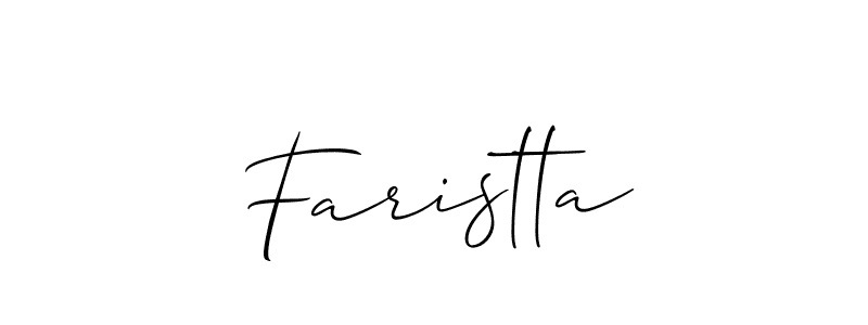 Faristta stylish signature style. Best Handwritten Sign (Allison_Script) for my name. Handwritten Signature Collection Ideas for my name Faristta. Faristta signature style 2 images and pictures png