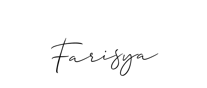 Create a beautiful signature design for name Farisya. With this signature (Allison_Script) fonts, you can make a handwritten signature for free. Farisya signature style 2 images and pictures png