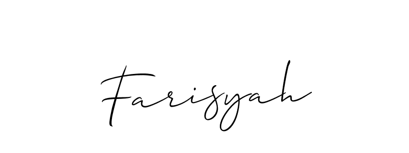 Similarly Allison_Script is the best handwritten signature design. Signature creator online .You can use it as an online autograph creator for name Farisyah. Farisyah signature style 2 images and pictures png