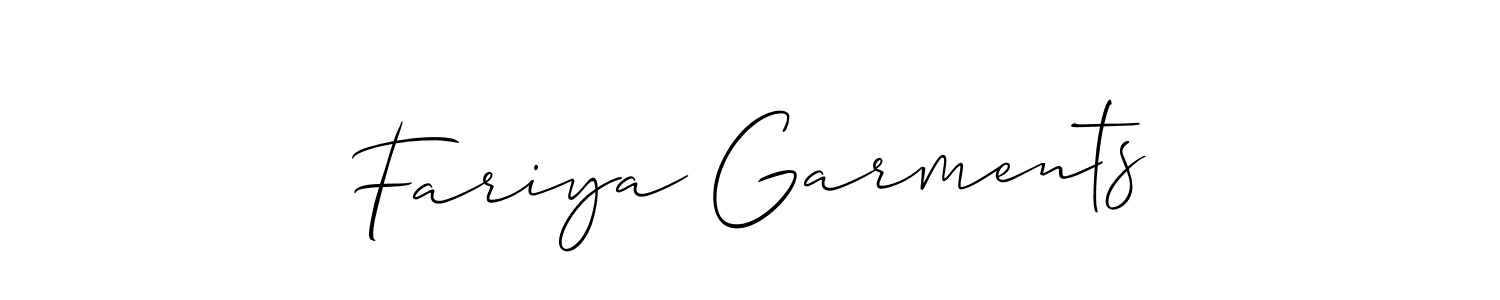This is the best signature style for the Fariya Garments name. Also you like these signature font (Allison_Script). Mix name signature. Fariya Garments signature style 2 images and pictures png