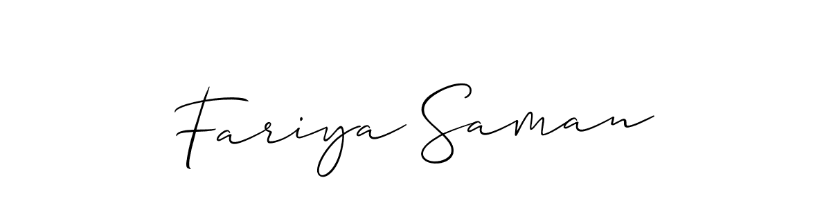 How to make Fariya Saman signature? Allison_Script is a professional autograph style. Create handwritten signature for Fariya Saman name. Fariya Saman signature style 2 images and pictures png