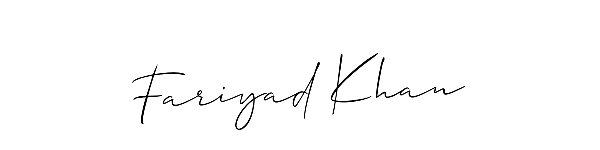 Also we have Fariyad Khan name is the best signature style. Create professional handwritten signature collection using Allison_Script autograph style. Fariyad Khan signature style 2 images and pictures png