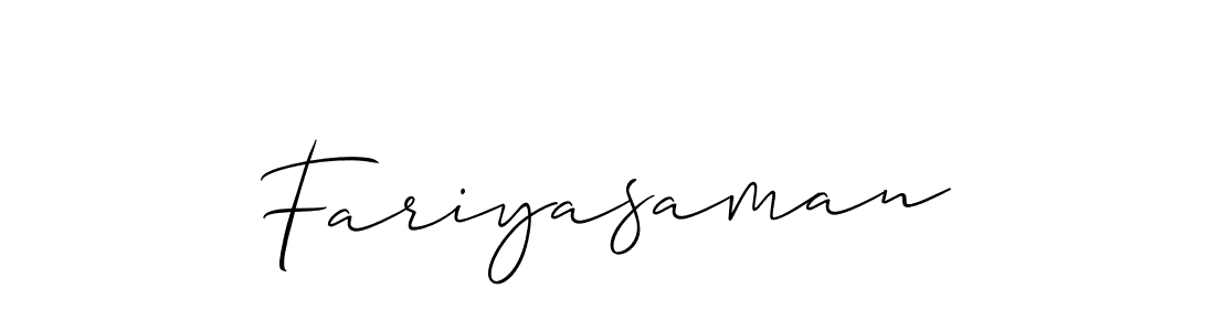 How to Draw Fariyasaman signature style? Allison_Script is a latest design signature styles for name Fariyasaman. Fariyasaman signature style 2 images and pictures png