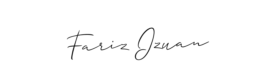 Design your own signature with our free online signature maker. With this signature software, you can create a handwritten (Allison_Script) signature for name Fariz Izuan. Fariz Izuan signature style 2 images and pictures png