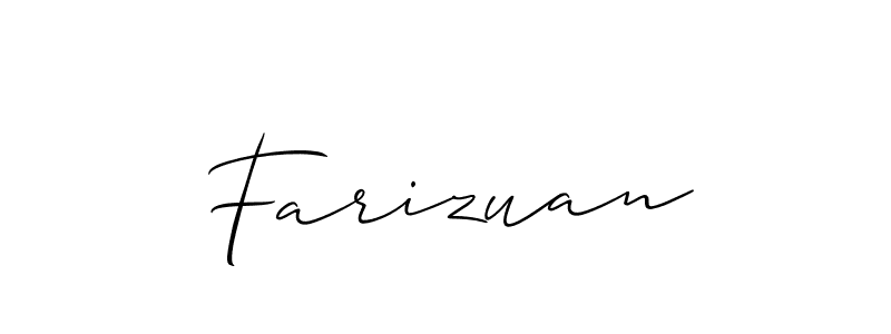Allison_Script is a professional signature style that is perfect for those who want to add a touch of class to their signature. It is also a great choice for those who want to make their signature more unique. Get Farizuan name to fancy signature for free. Farizuan signature style 2 images and pictures png