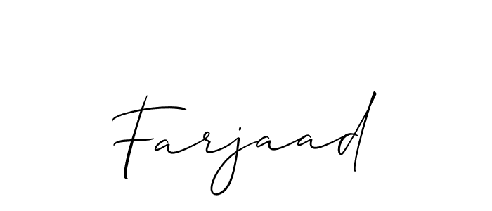 How to make Farjaad name signature. Use Allison_Script style for creating short signs online. This is the latest handwritten sign. Farjaad signature style 2 images and pictures png