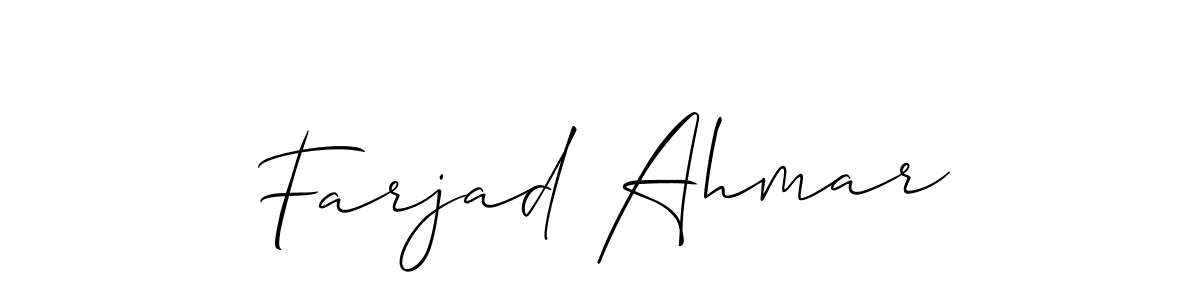Make a short Farjad Ahmar signature style. Manage your documents anywhere anytime using Allison_Script. Create and add eSignatures, submit forms, share and send files easily. Farjad Ahmar signature style 2 images and pictures png