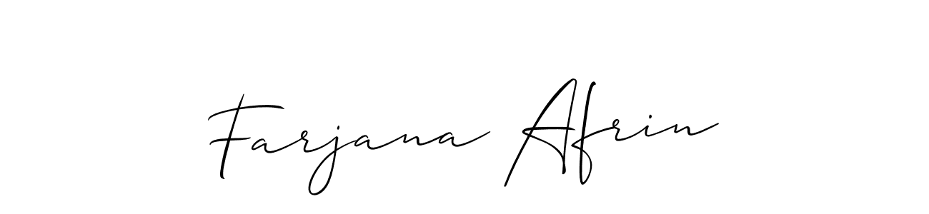 Use a signature maker to create a handwritten signature online. With this signature software, you can design (Allison_Script) your own signature for name Farjana Afrin. Farjana Afrin signature style 2 images and pictures png