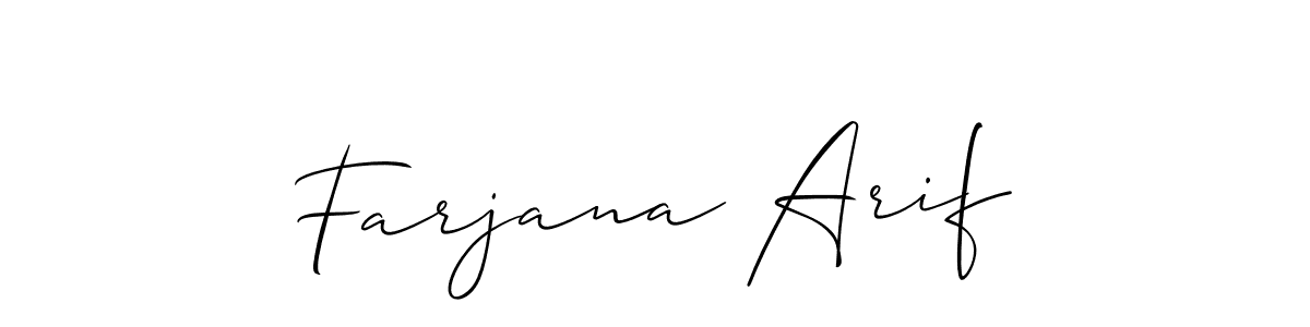 This is the best signature style for the Farjana Arif name. Also you like these signature font (Allison_Script). Mix name signature. Farjana Arif signature style 2 images and pictures png