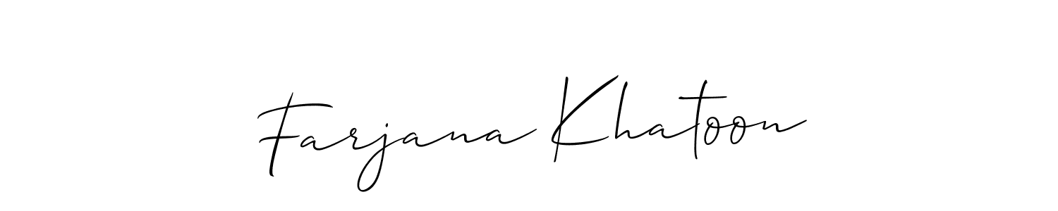 Also You can easily find your signature by using the search form. We will create Farjana Khatoon name handwritten signature images for you free of cost using Allison_Script sign style. Farjana Khatoon signature style 2 images and pictures png